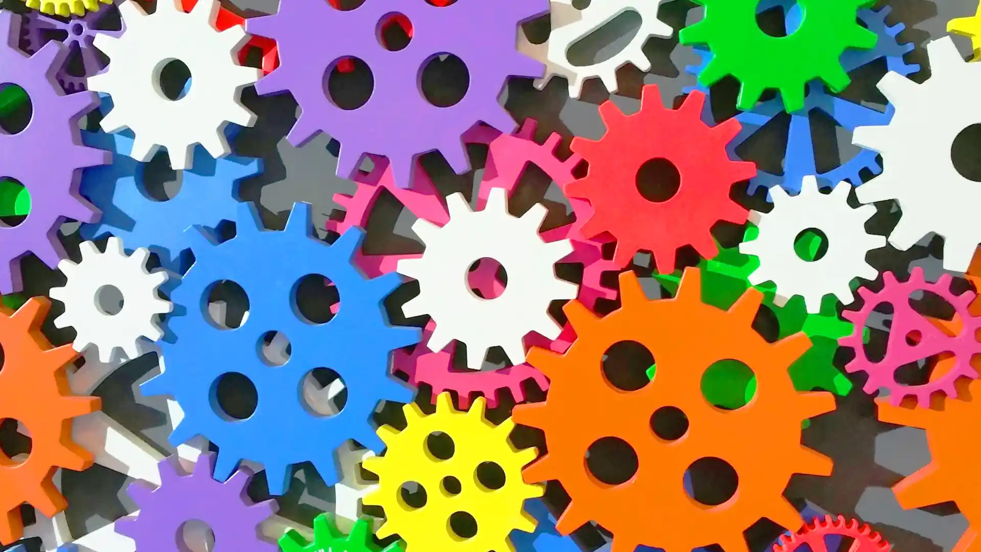 Colourful interlocking gears